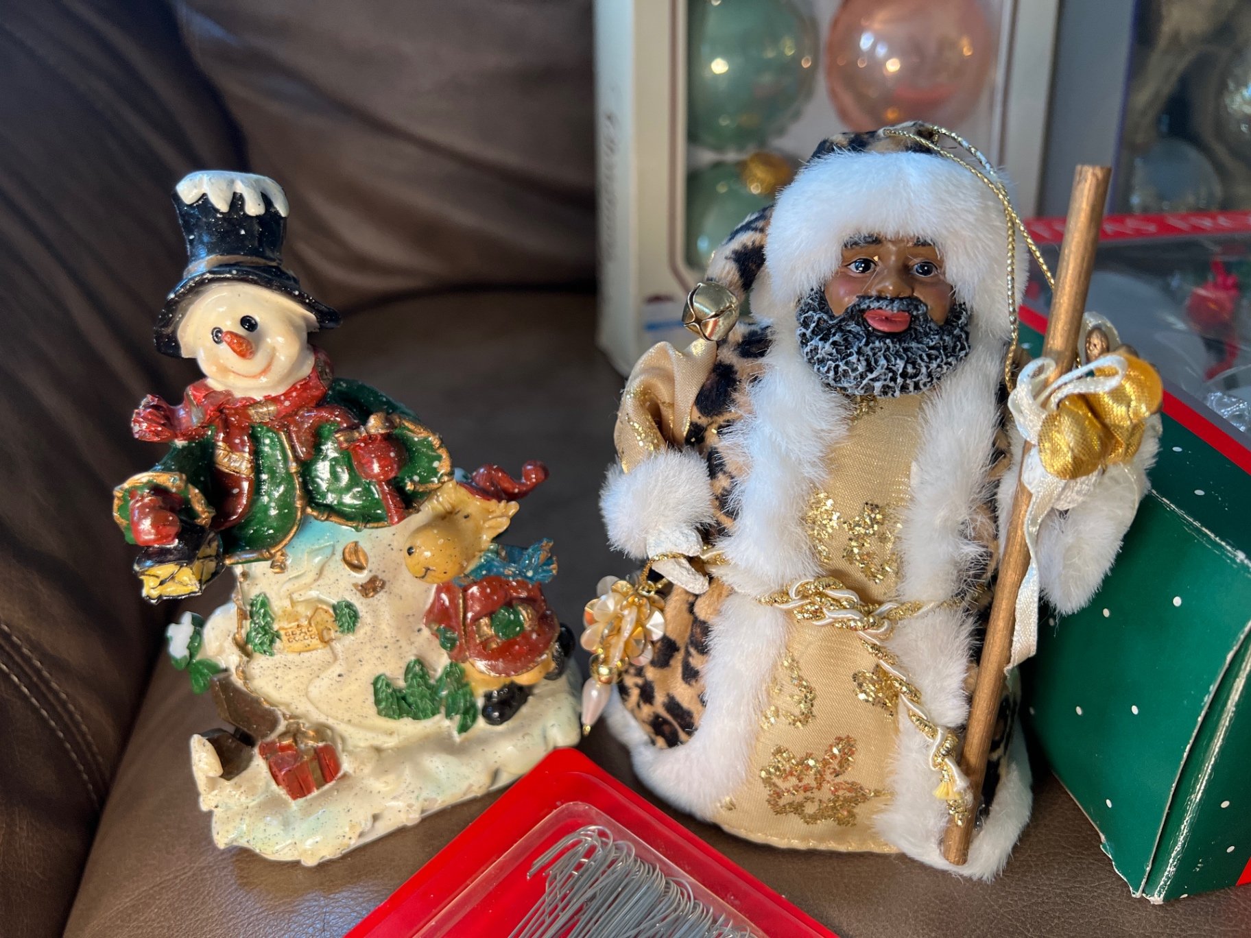 Assorted Vintage Christmas glass ornaments and holiday figurines - image 3 of 7
