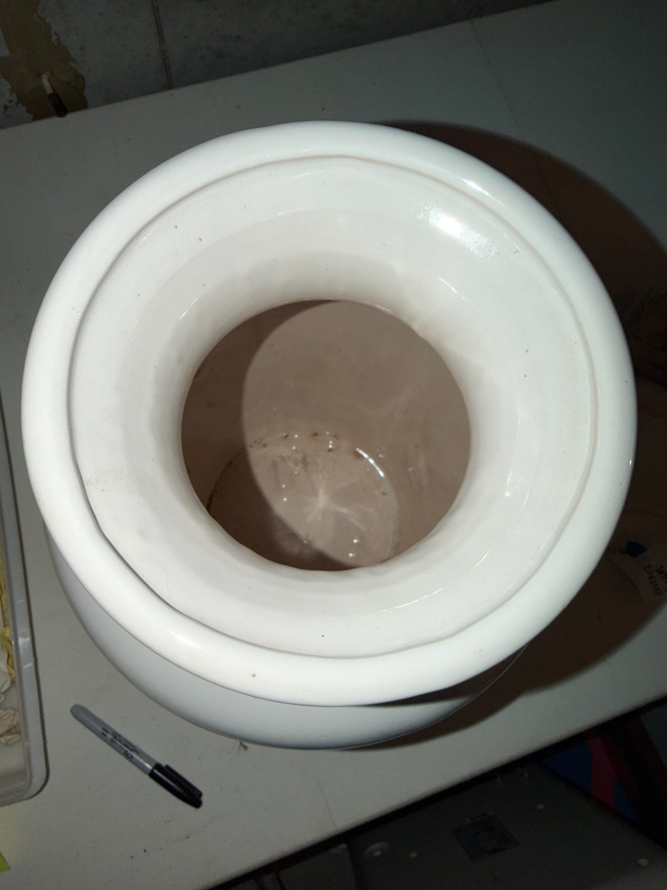 White glazed vase and brown mosaic-inlaid vase - image 7 of 8