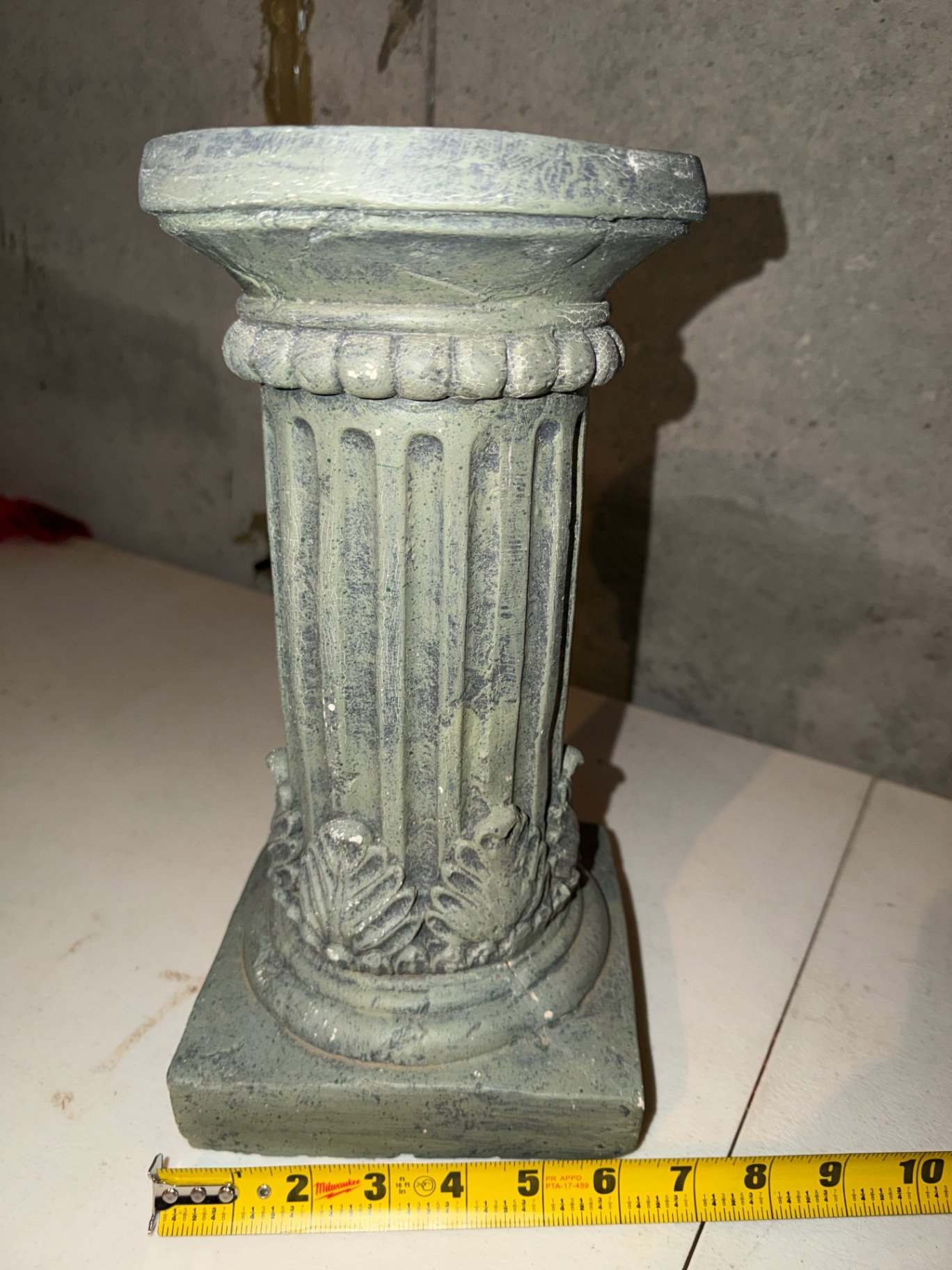 Decorative stone pedestal, blue ceramic globe, rabbit statue - image 5 of 10