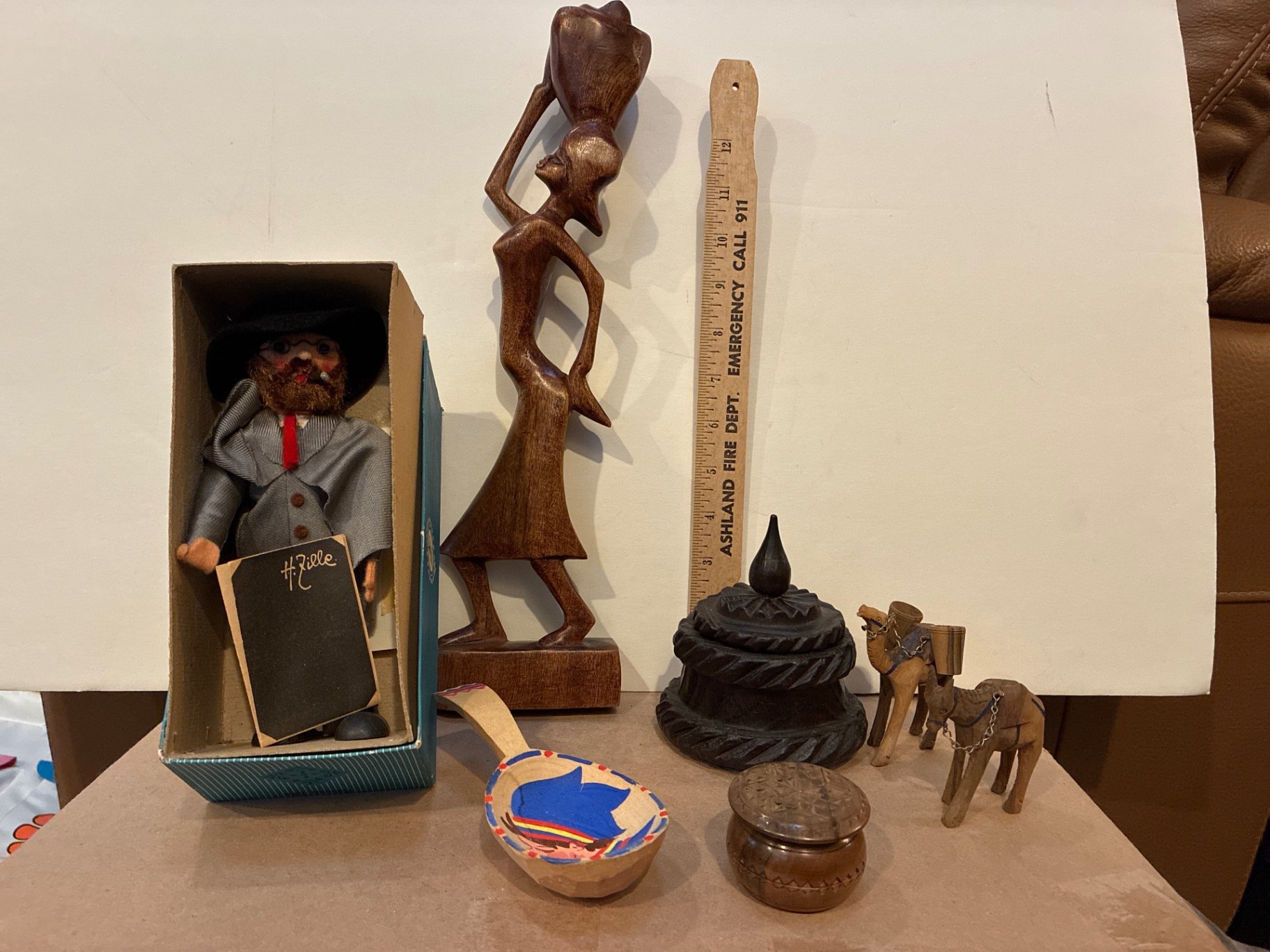Assorted wooden carvings, miniature figures, and Berlin souvenirs - image 1 of 16