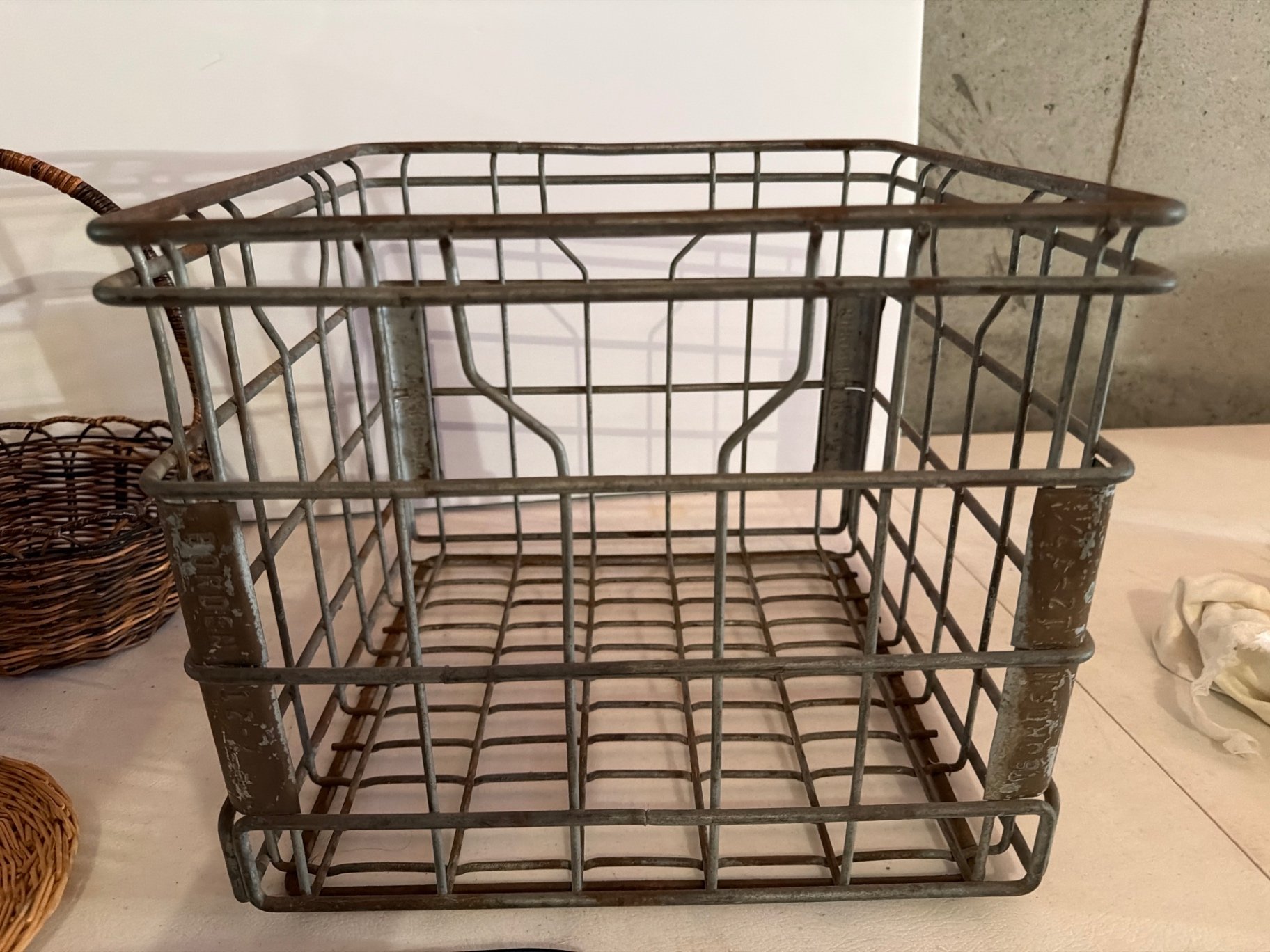 Assorted baskets and metal storage crate - image 3 of 5