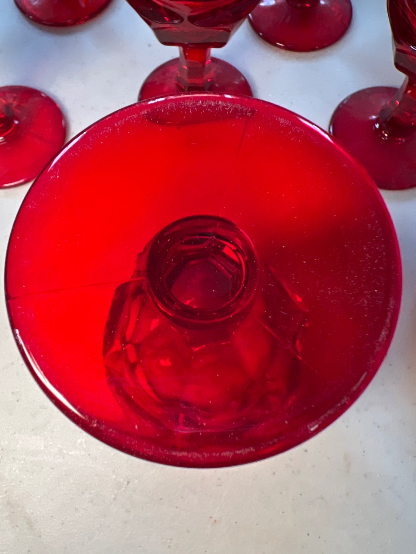 Red Glass Goblets and Plates Set - image 7 of 7