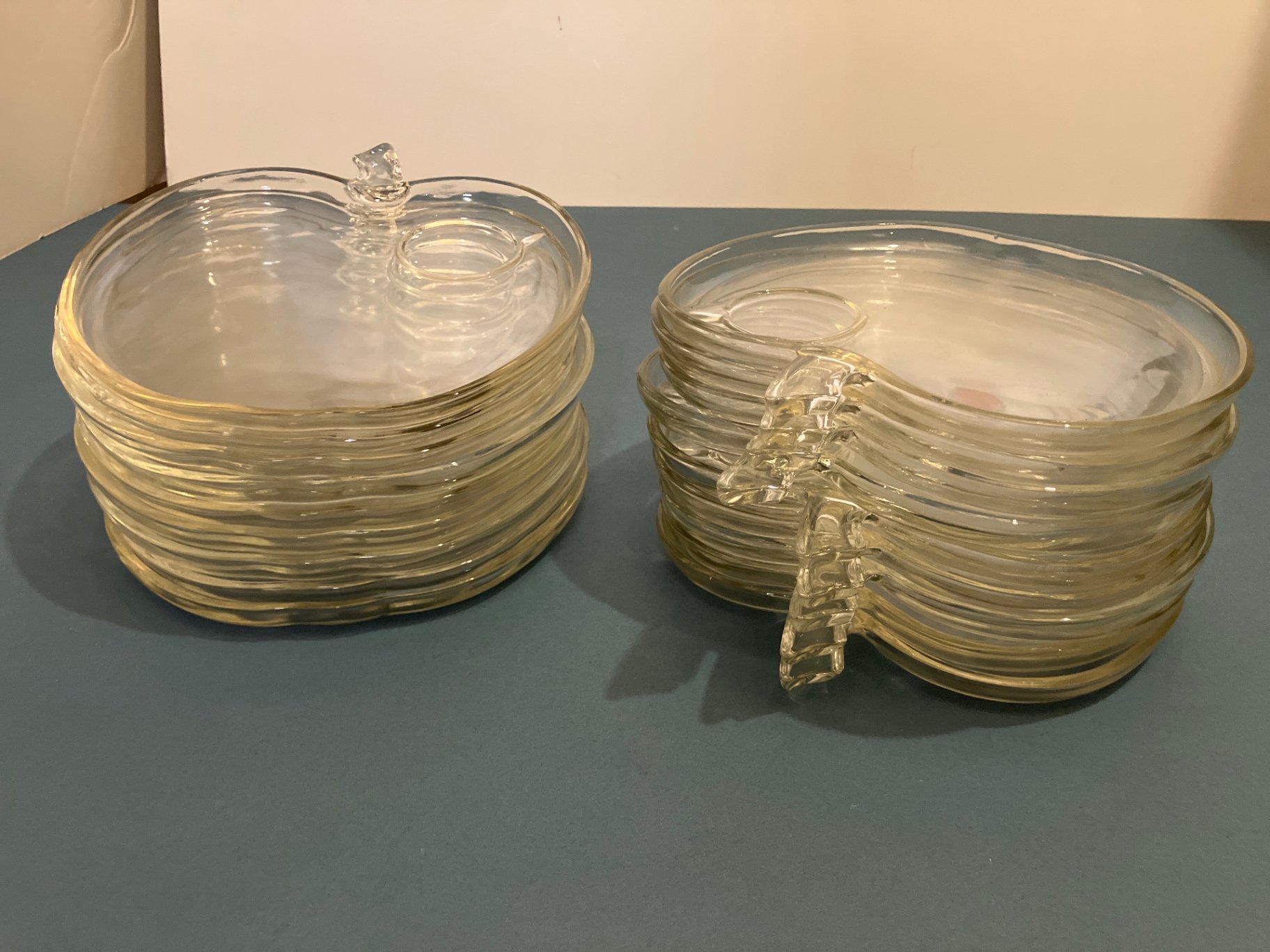 Clear etched glassware set with plates, bowls, lids, and cups - image 4 of 8