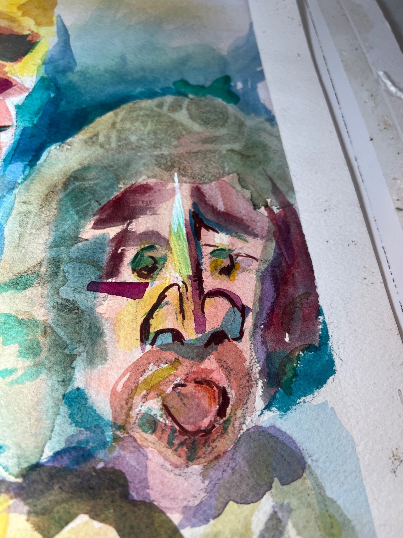 Abstract Watercolor Portrait with Signature - image 5 of 6