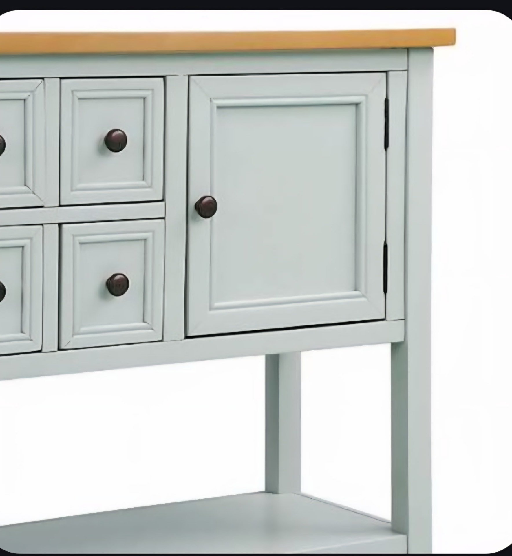 Antique White Wood Sideboard Console Table with Wood Top - image 6 of 8