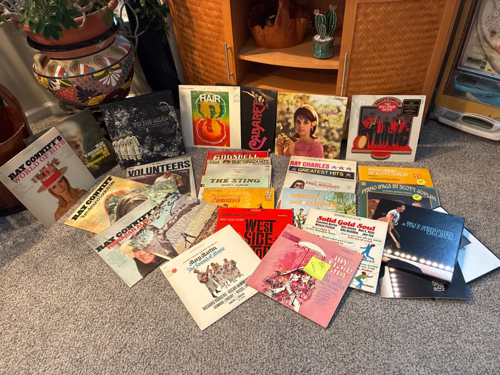 Vinyl record collection with Bruce Springsteen live box set and To the Moon records - image 1 of 7