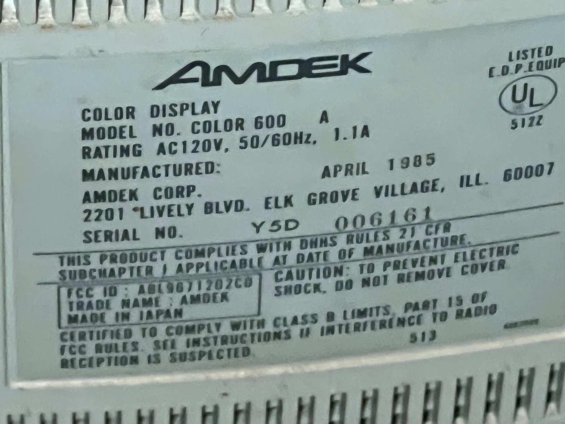 Amdek Color Display Monitor (Model 600A) with 3.5-inch Microsoft Word Floppy Disks - image 5 of 11