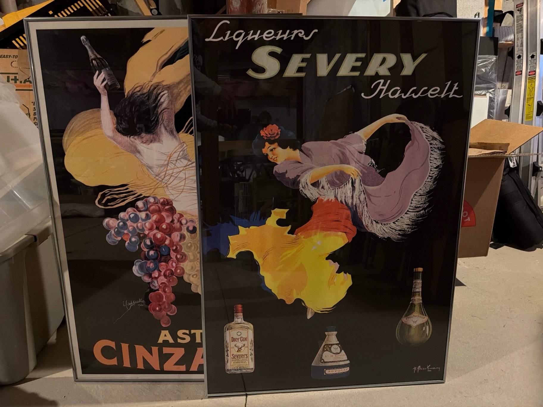 Pair of framed vintage beverage-themed posters - image 1 of 8