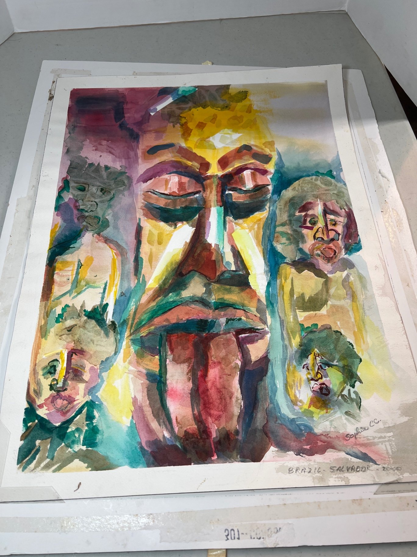 Abstract Watercolor Portrait with Signature - image 6 of 6