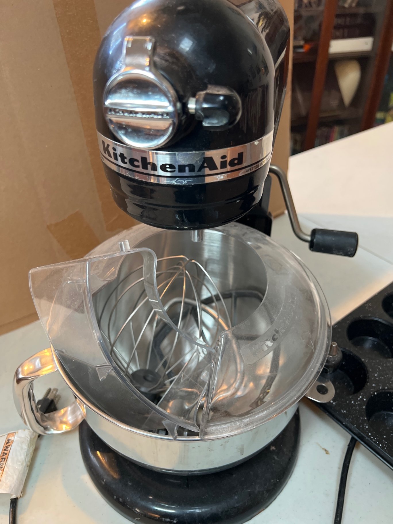 KitchenAid stand mixer with attachments, mixing bowl, and muffin pan - image 5 of 9