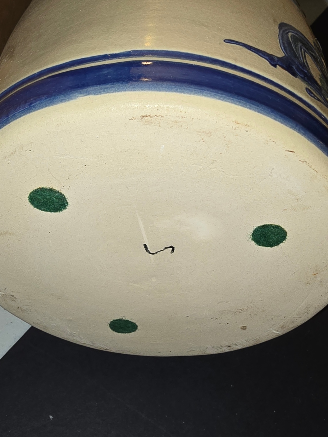 Ceramic pitcher-shaped lamp base with blue floral decoration - image 3 of 6