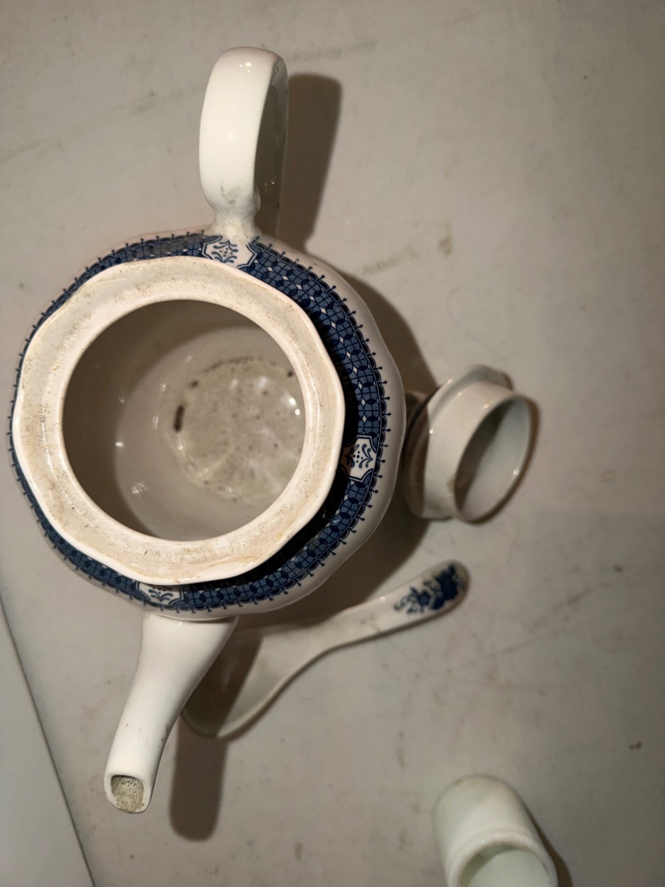Blue Royal Teapot, glass bottles, and decorative items - image 6 of 12