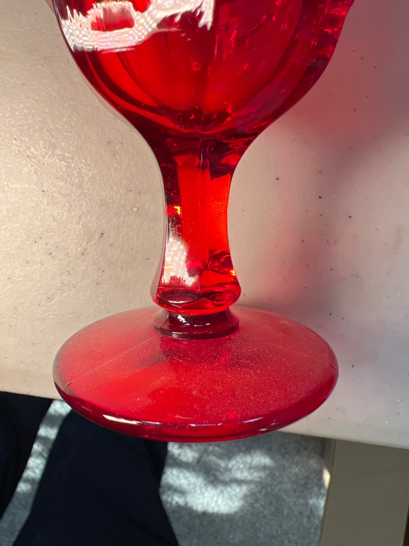 Red Glass Goblets and Plates Set - image 3 of 7