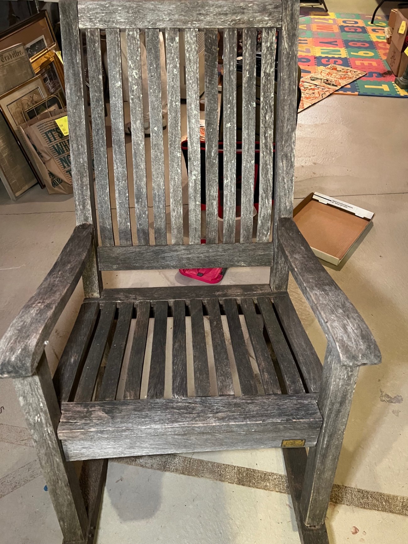 Weathered wooden rocking chair - image 8 of 9