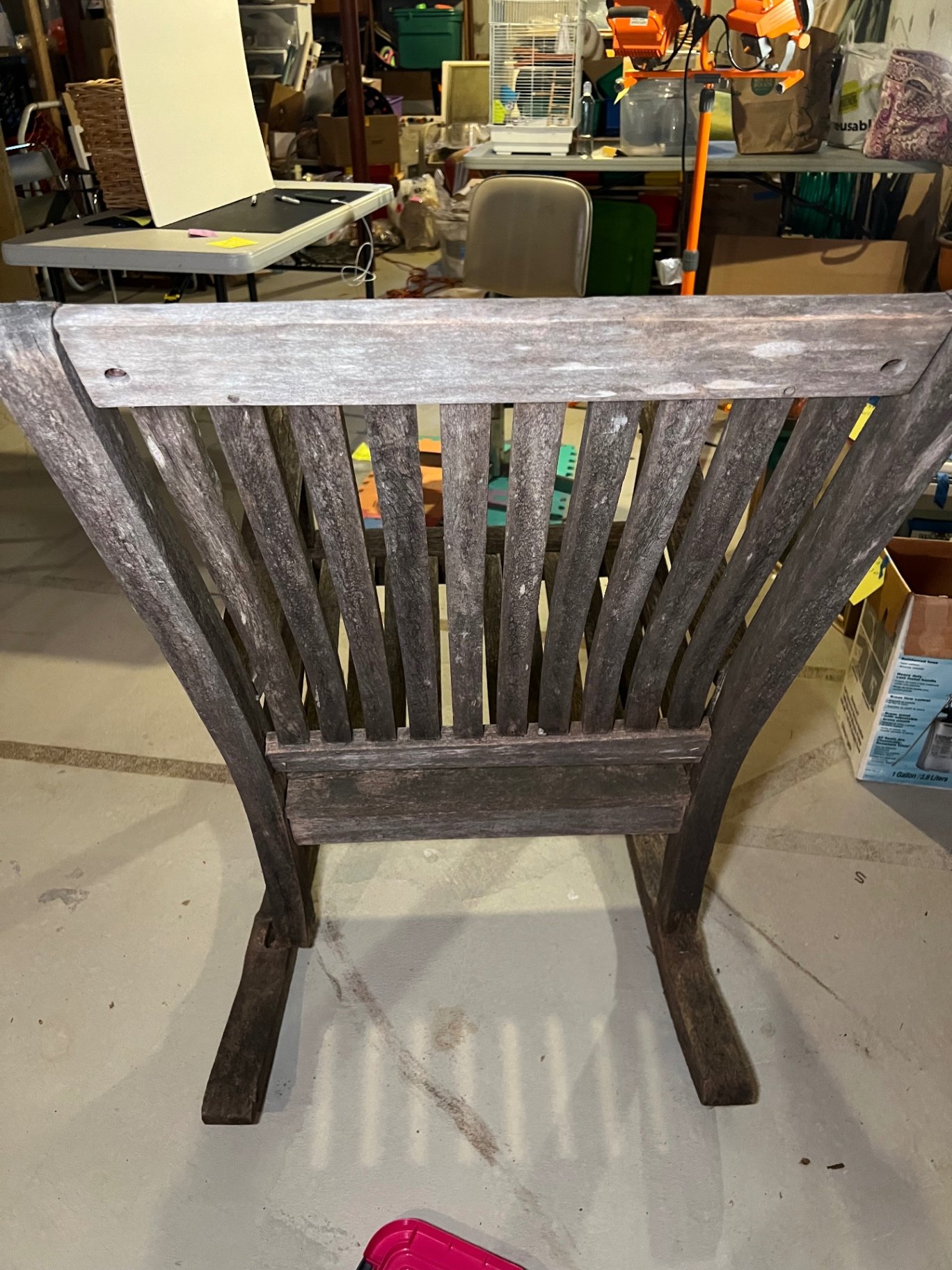 Weathered wooden rocking chair - image 4 of 9