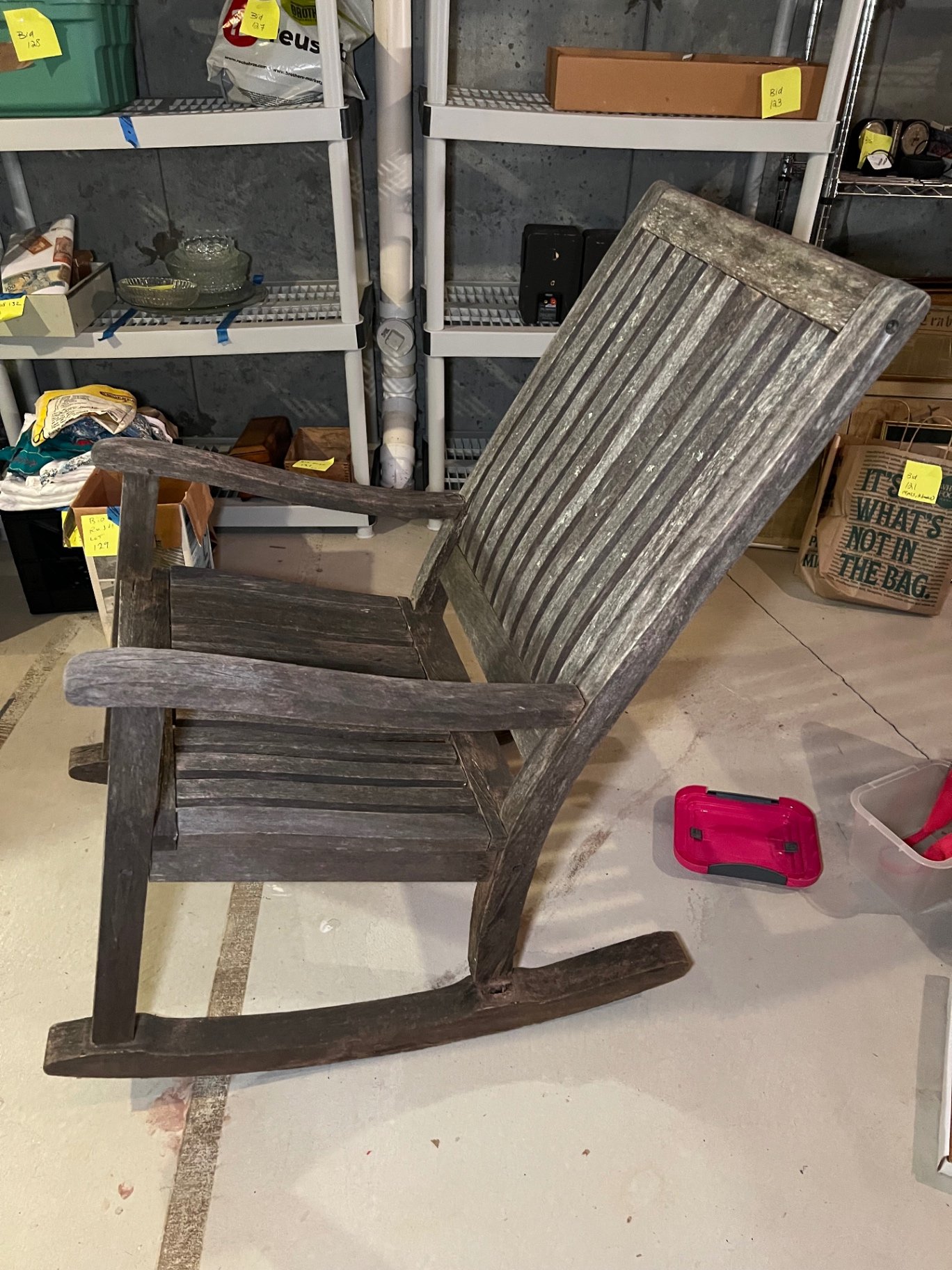 Weathered wooden rocking chair - image 1 of 9