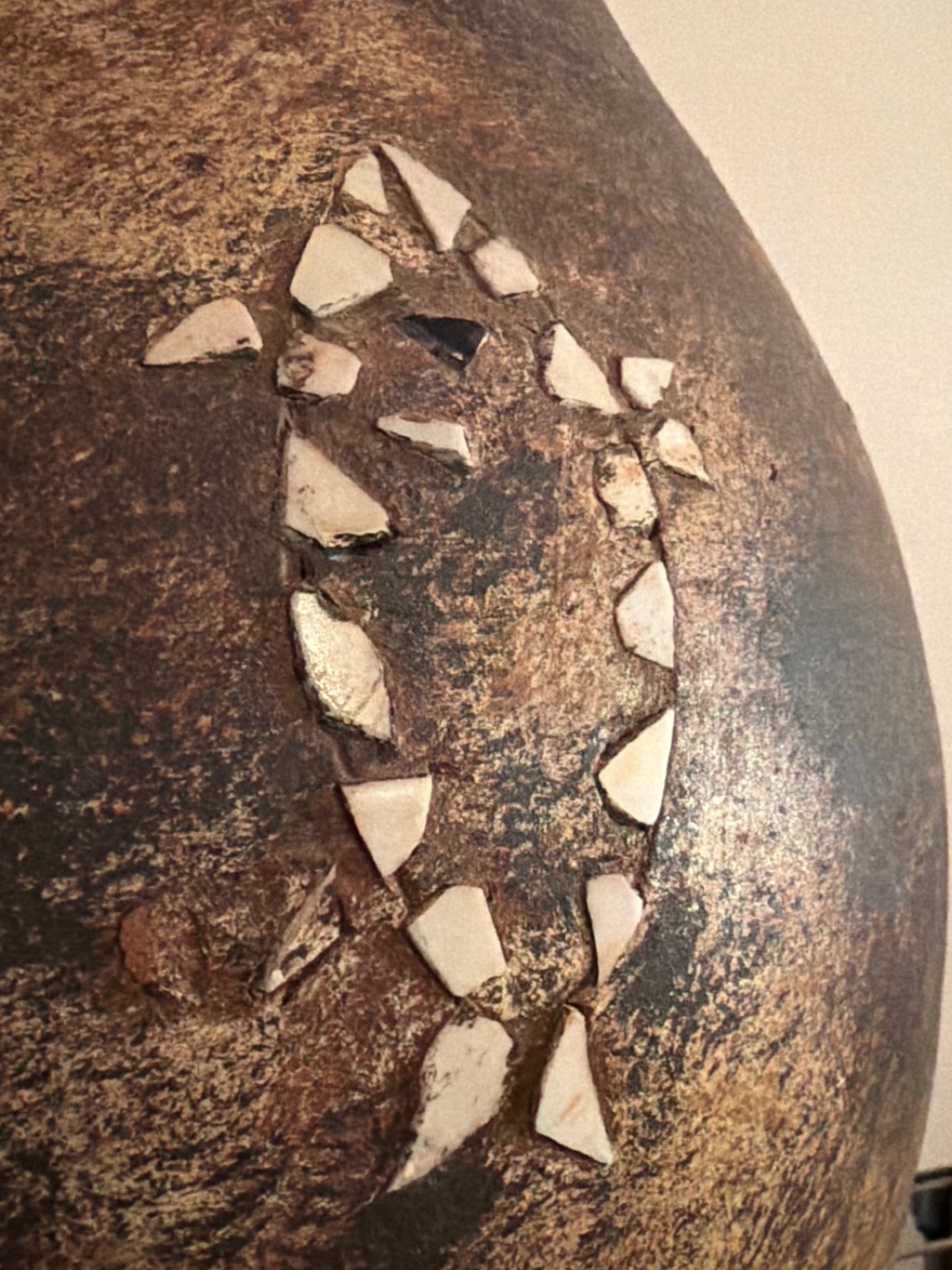 White glazed vase and brown mosaic-inlaid vase - image 2 of 8