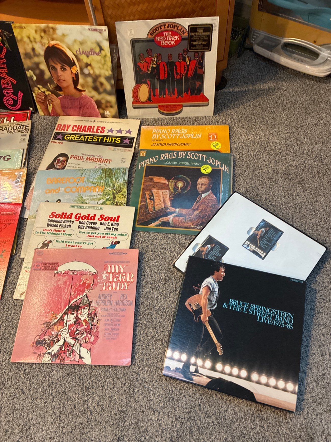 Vinyl record collection with Bruce Springsteen live box set and To the Moon records - image 2 of 7