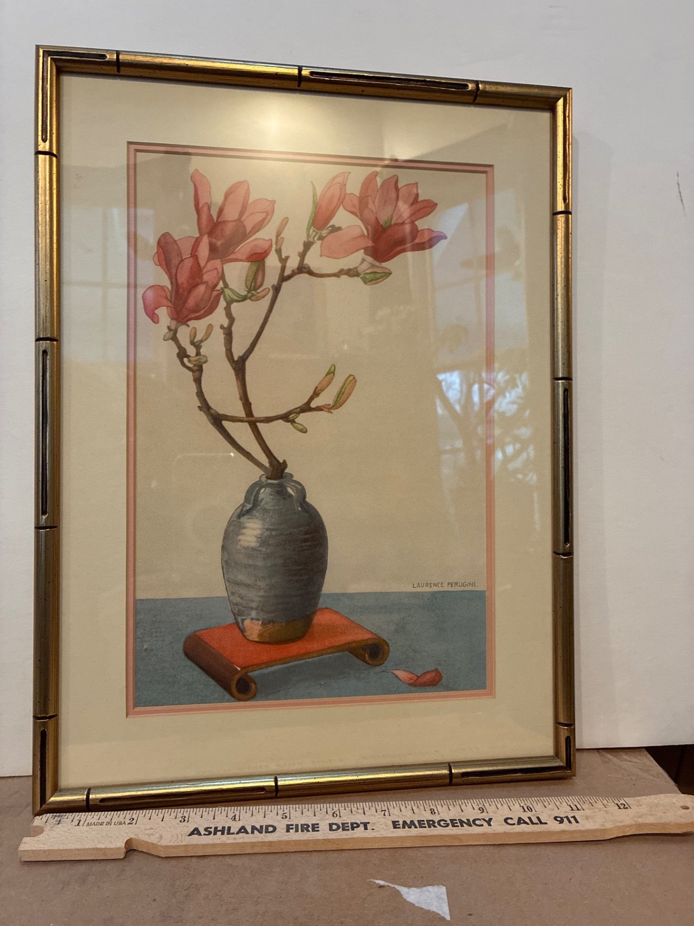 Framed Laurence Perugini botanical prints and 2 smaĺl framed prints of Chagall stained-glass windows. - image 3 of 17