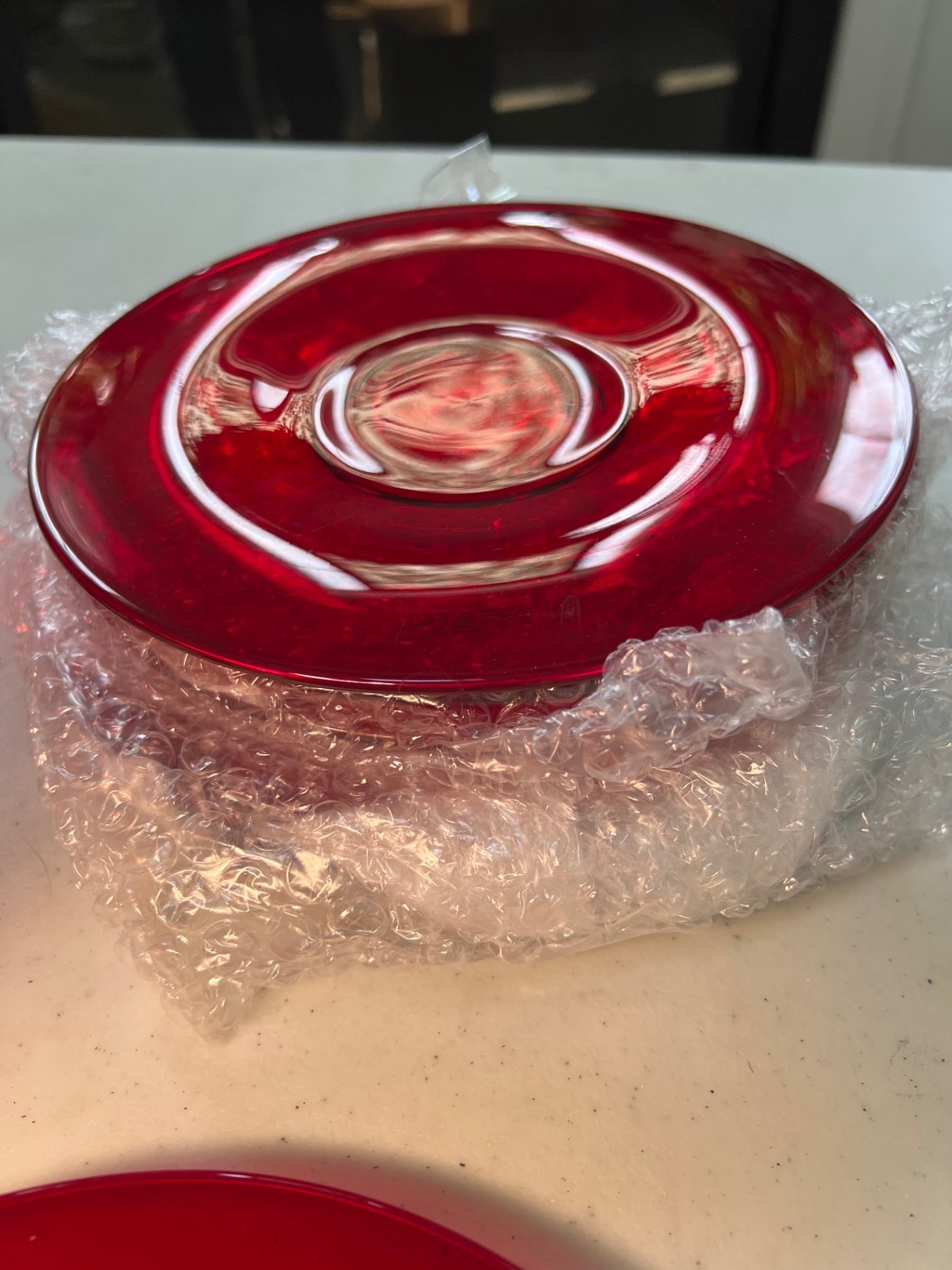 Red Glass Goblets and Plates Set - image 5 of 7