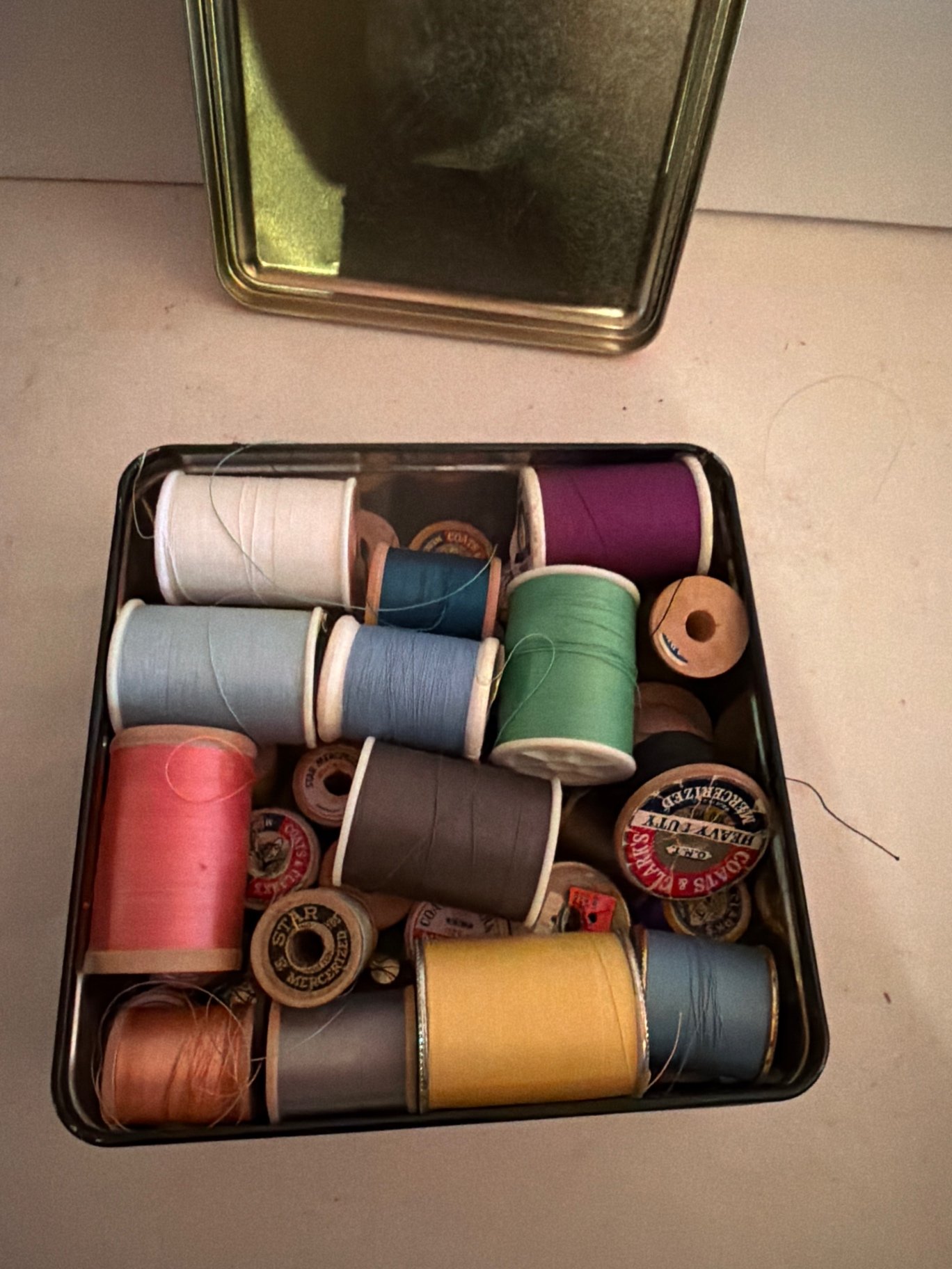 Assorted vintage metal tins and sewing accessories  - image 13 of 14