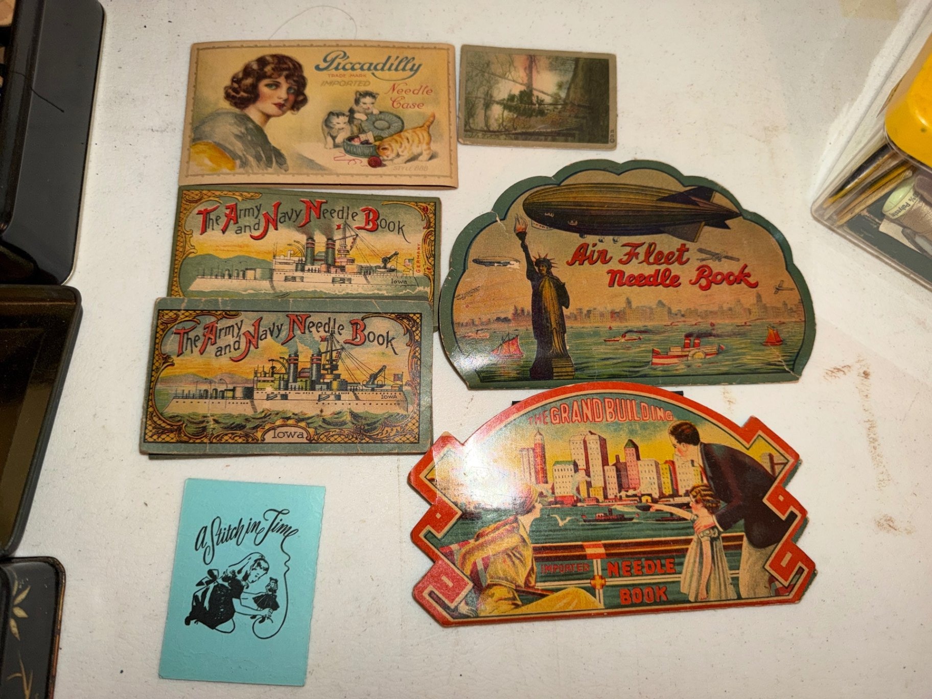 Assorted vintage metal tins and sewing accessories  - image 9 of 14