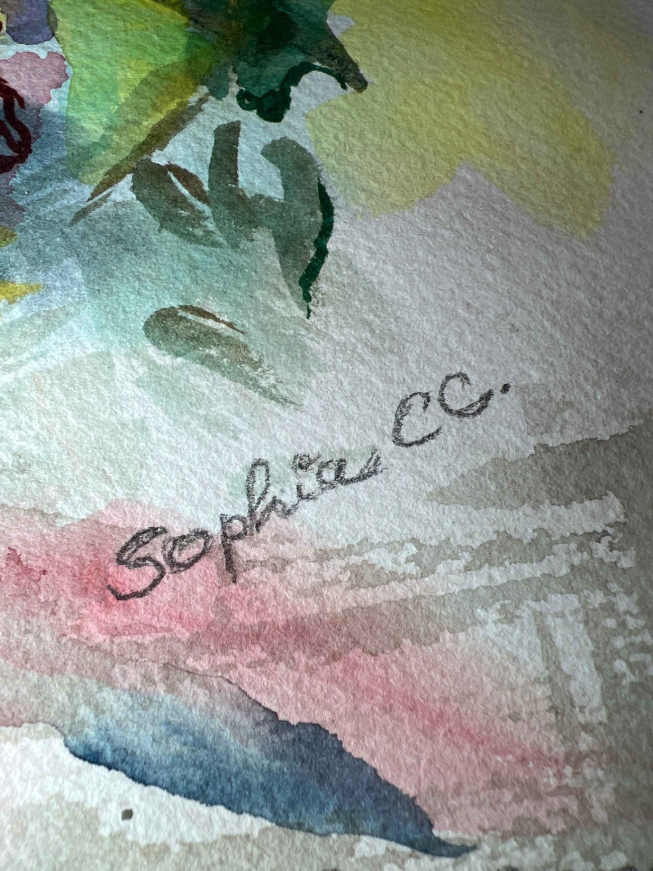Abstract Watercolor Portrait with Signature - image 1 of 6