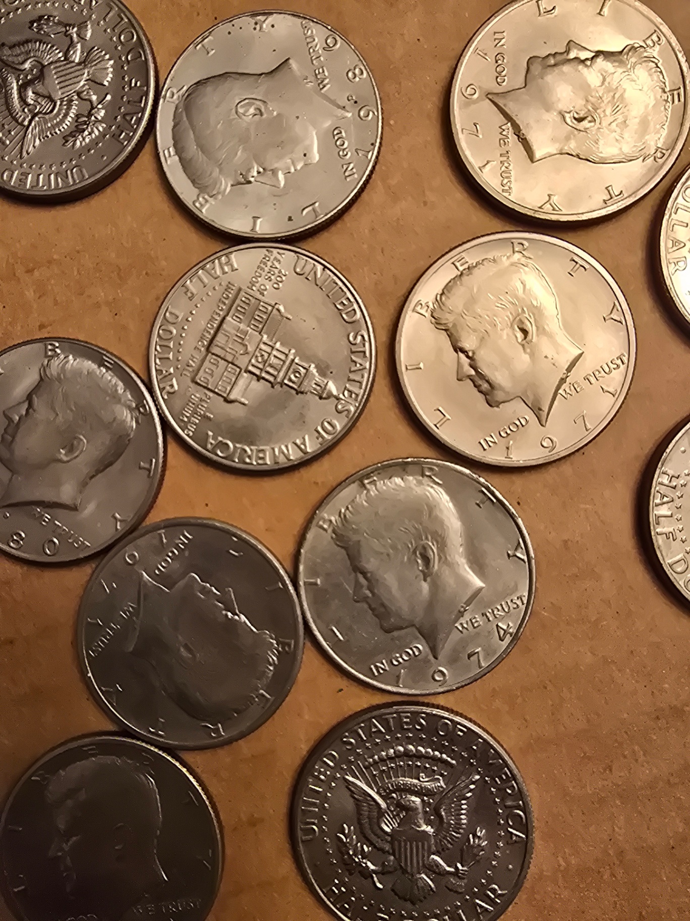 Assorted world coins and Kennedy half-dollars - image 6 of 9