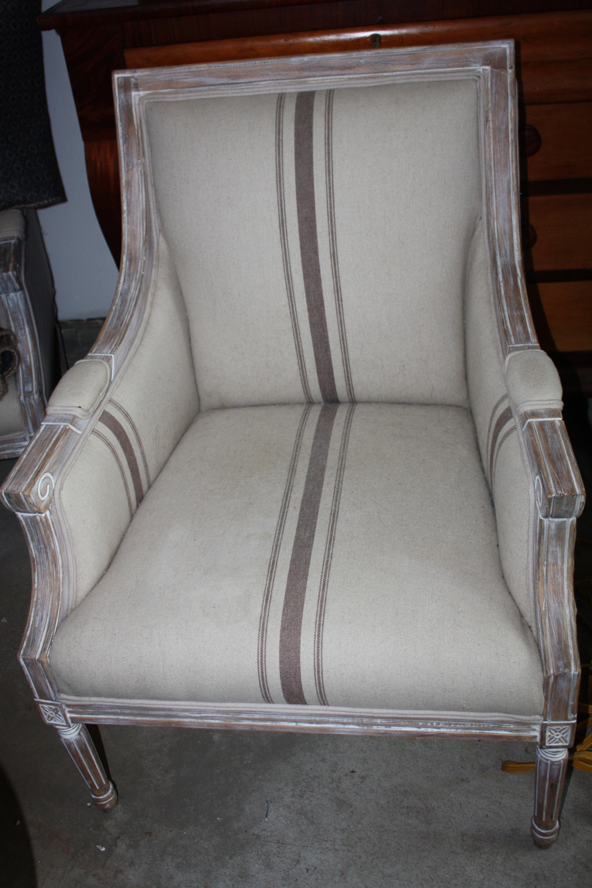 Rowena Upholstered Armchair by Birch Lane – Traditional French Country / Carved Wood Frame (Pair with Lot 99) - image 5 of 5