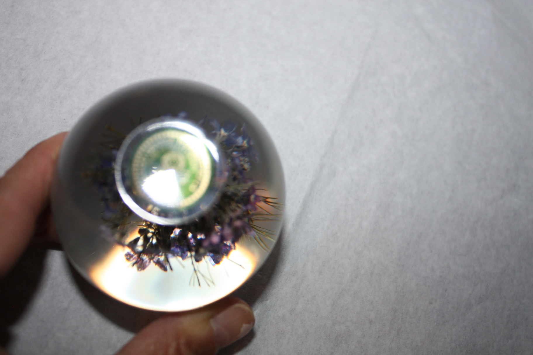Haford Grange purple lavender flower glass paperweight made in S. Wales (UK) - image 3 of 4