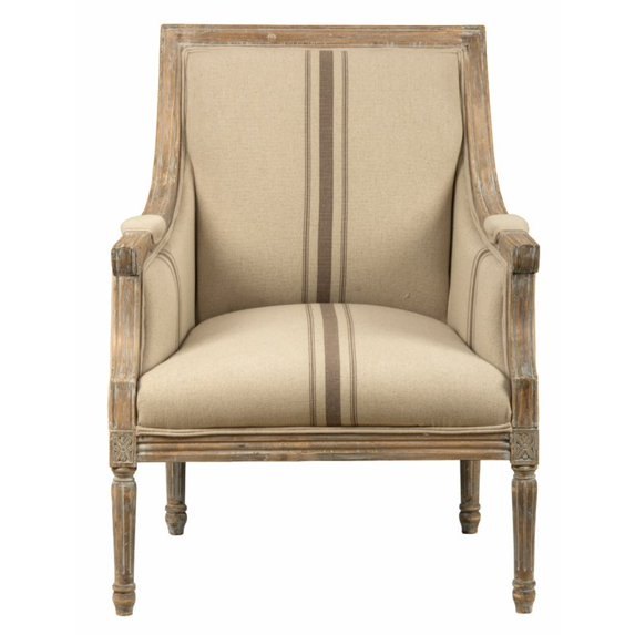 Rowena Upholstered Armchair by Birch Lane – Traditional French Country / Carved Wood Frame (Pair with Lot 100) - image 3 of 5