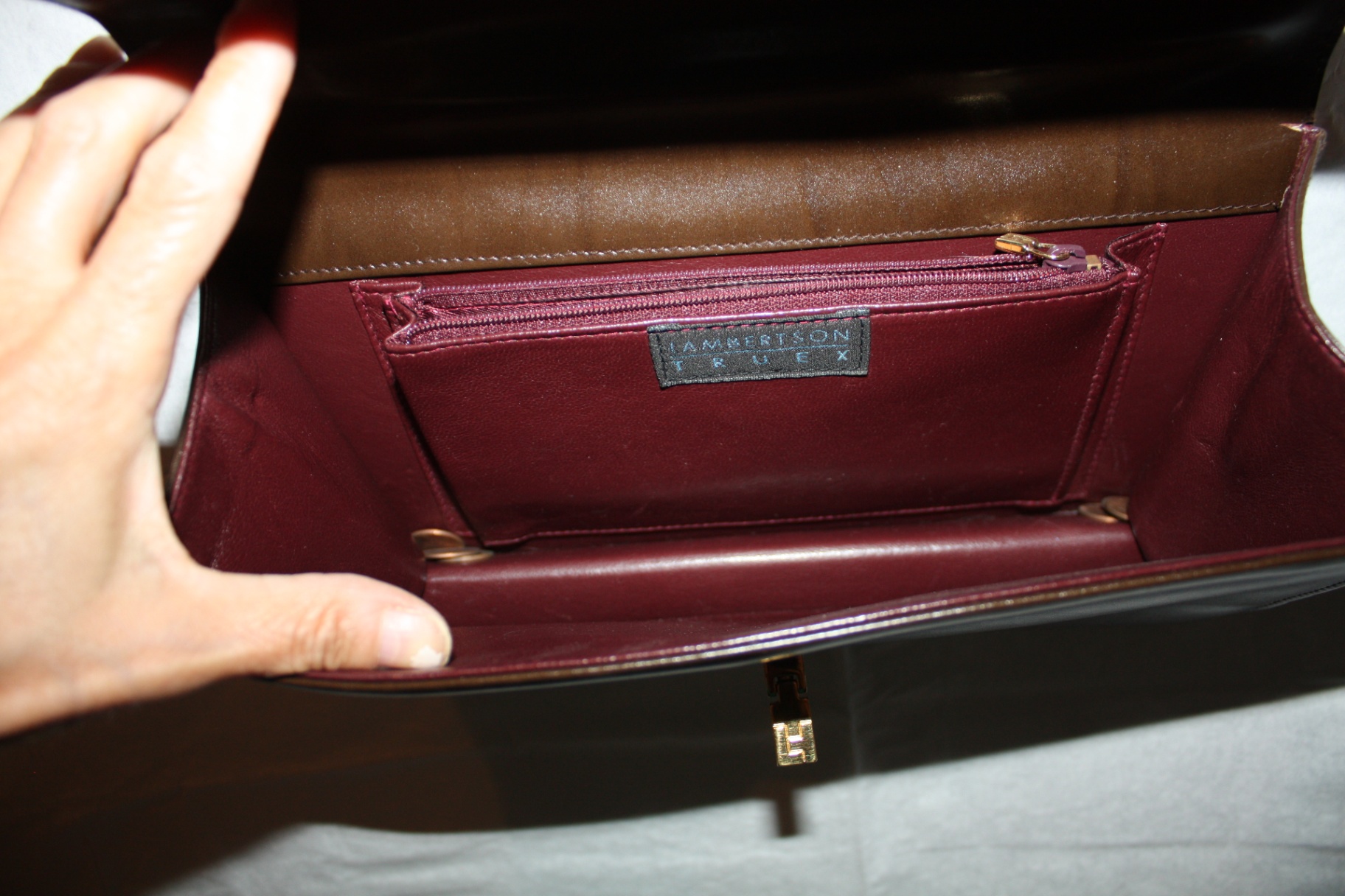 Lambertson Truex Brown Leather Shoulder Bag with Slim Drop Strap - image 2 of 4