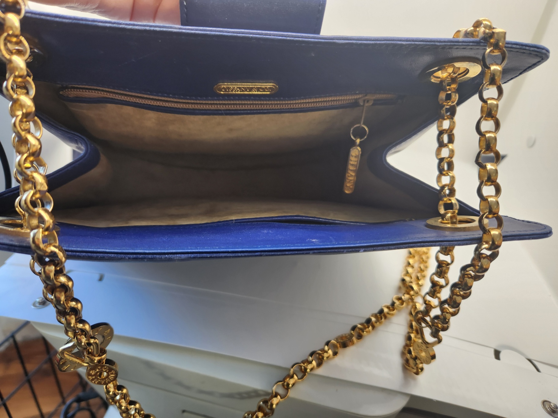 Tiffany & Co Vintage Logo Pochette Chain Shoulder Bag Handbag Purse - image 7 of 10
