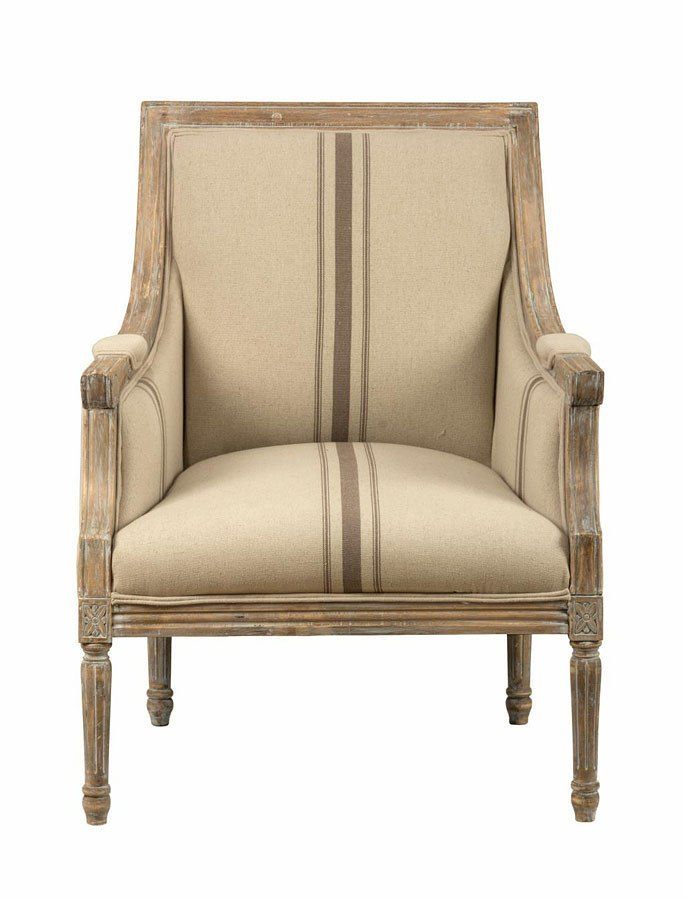 Rowena Upholstered Armchair by Birch Lane – Traditional French Country / Carved Wood Frame (Pair with Lot 100) - image 1 of 5