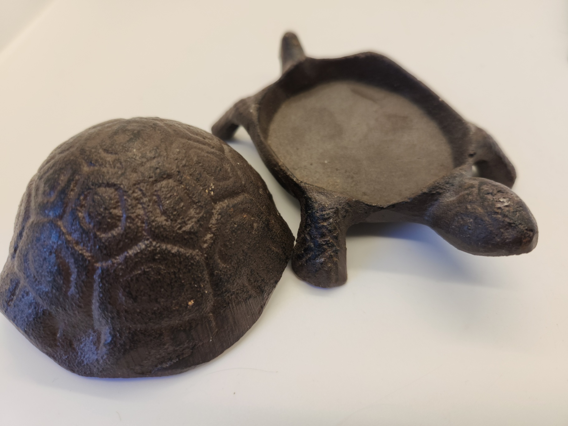 Whimsical Turtle Décor Lot – 2 Restoration Hardware Chrome Tealight Candle Holders & Carved Stone Turtle Key Safe / Trinket Box - image 4 of 5