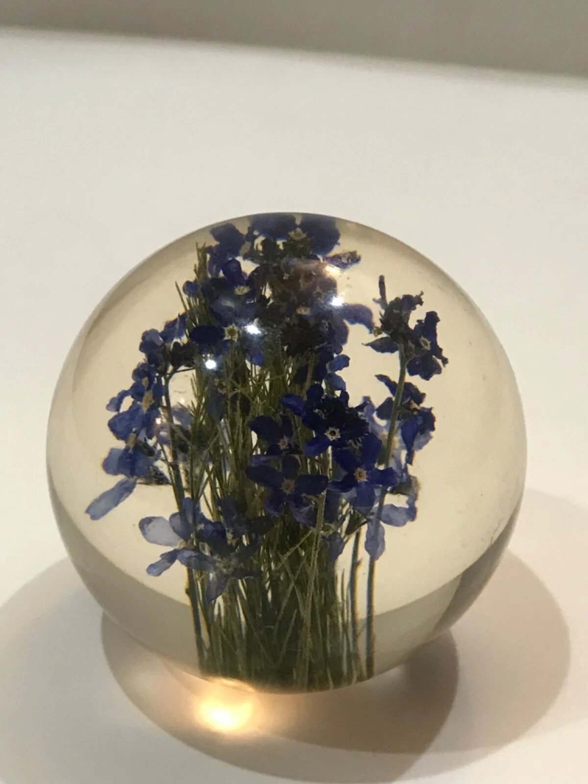 Haford Grange purple lavender flower glass paperweight made in S. Wales (UK) - image 1 of 4