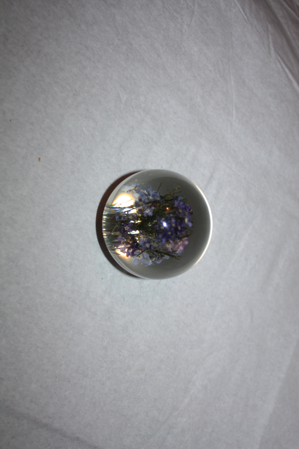 Haford Grange purple lavender flower glass paperweight made in S. Wales (UK) - image 2 of 4
