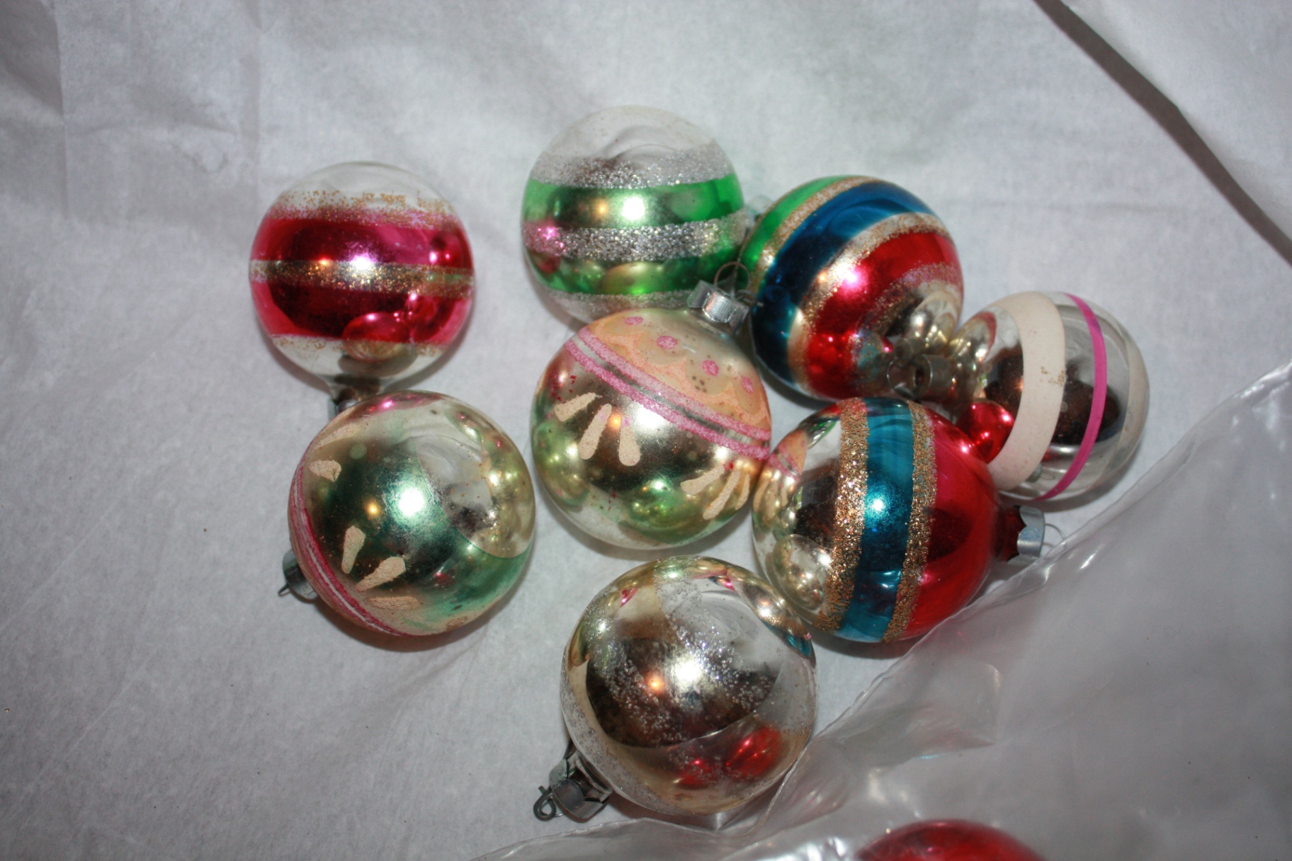 Shiny Brite vintage antique glass Christmas bulb ornaments - image 1 of 8