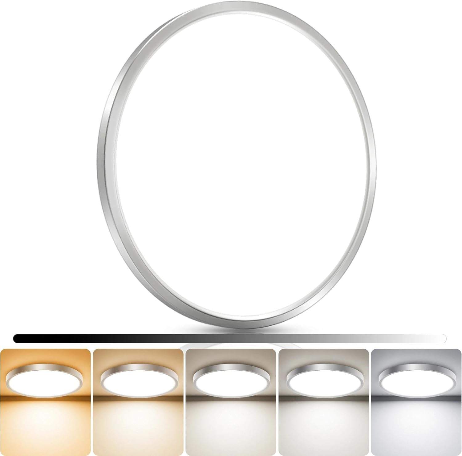 15 inch Flush Mount LED Ceiling Light Fixture 3000K-5000K Adjustable Dimmable Ceiling Light NIB (LB72201) - image 1 of 4