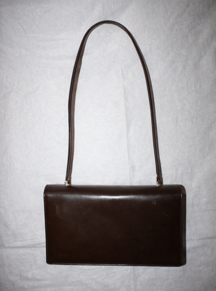 Lambertson Truex Brown Leather Shoulder Bag with Slim Drop Strap - image 3 of 4