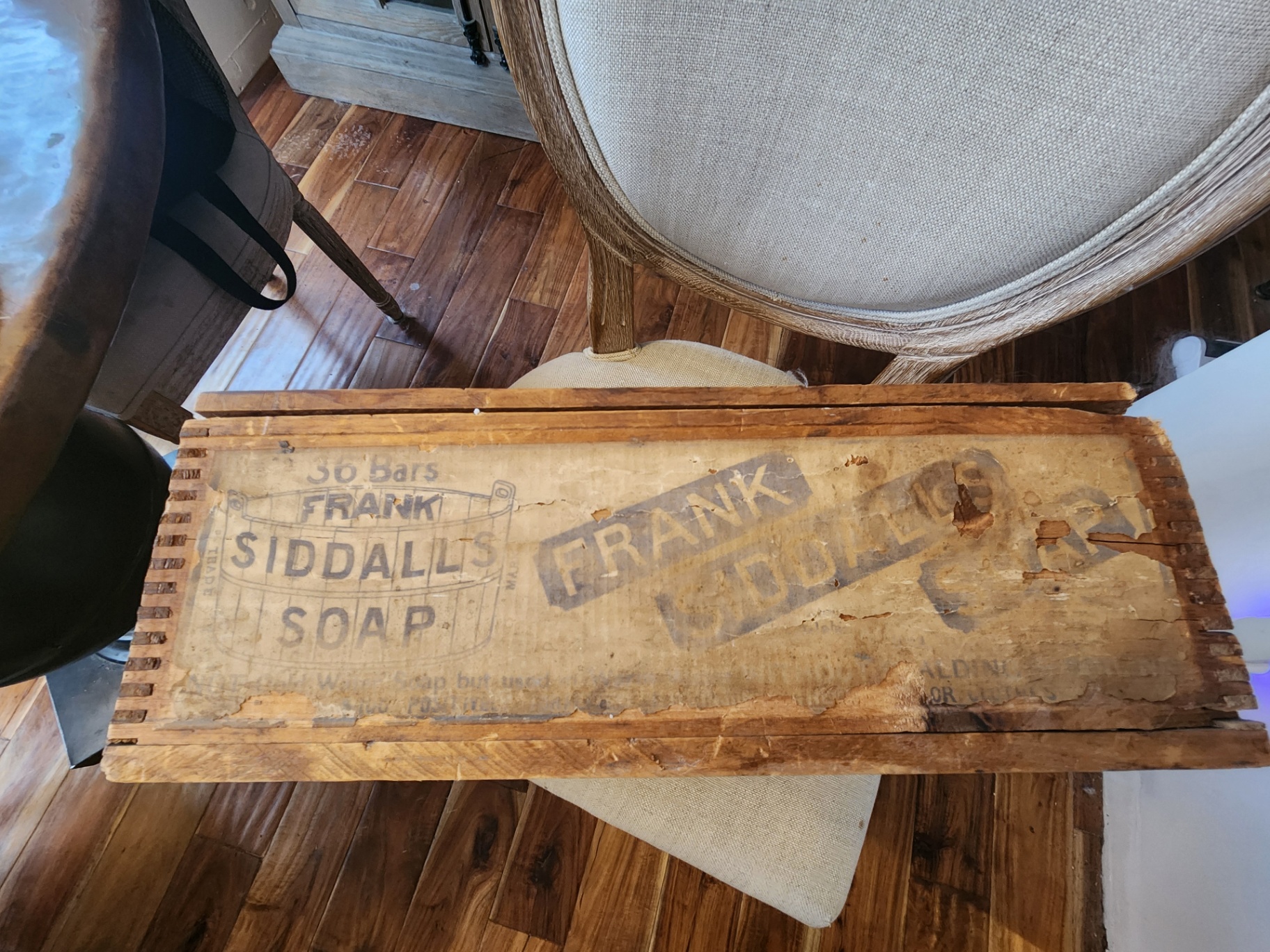Vintage Frank Siddall’s Soap Wooden Crate Box w/ Original Advertising Lid Panel - image 1 of 8