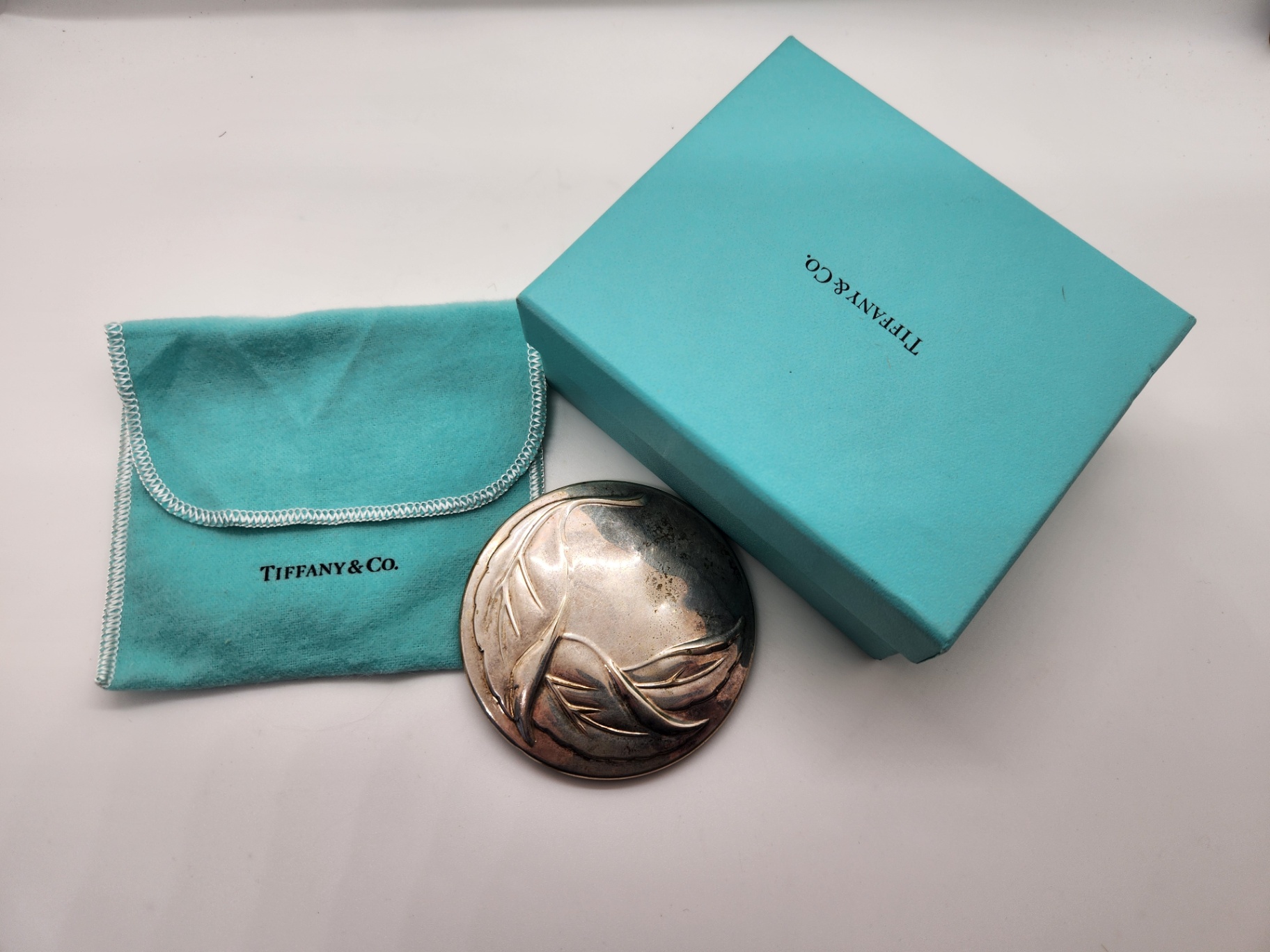 Tiffany & Co. Small Round Sterling Silver Personal Mirror – with original Box and bag - image 3 of 7