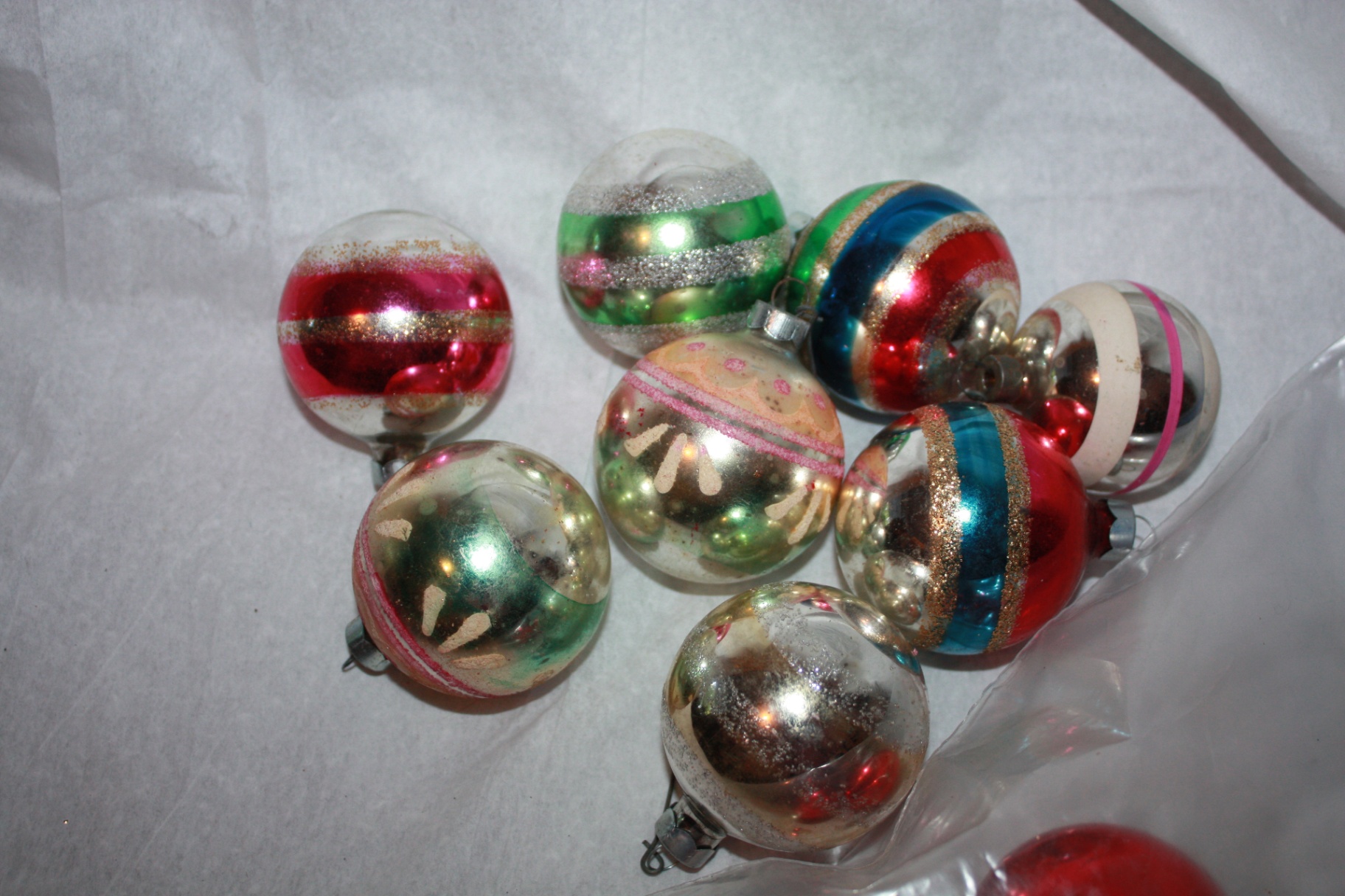 Shiny Brite vintage antique glass Christmas bulb ornaments - image 3 of 8