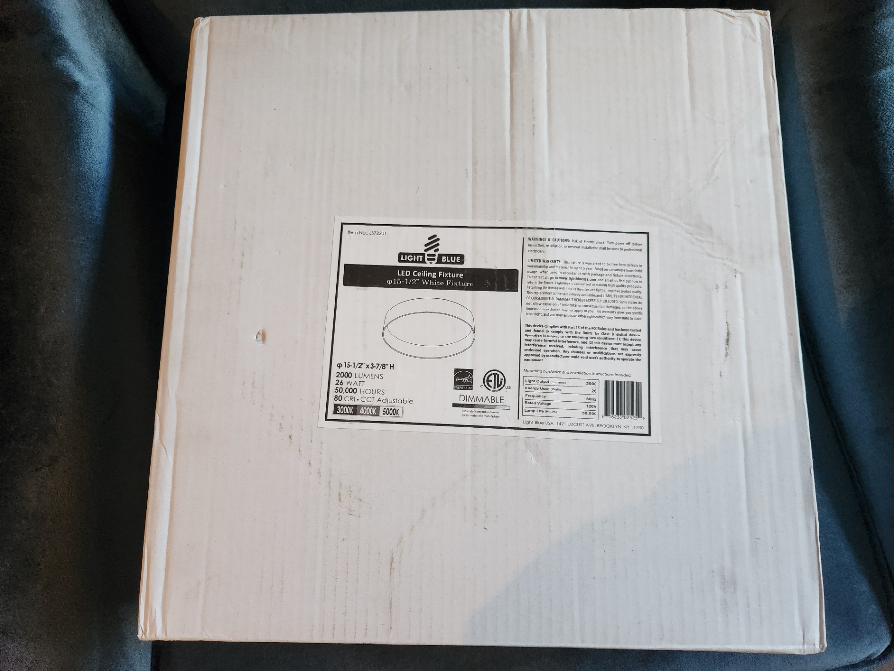 15 inch Flush Mount LED Ceiling Light Fixture 3000K-5000K Adjustable Dimmable Ceiling Light NIB (LB72201) - image 3 of 4