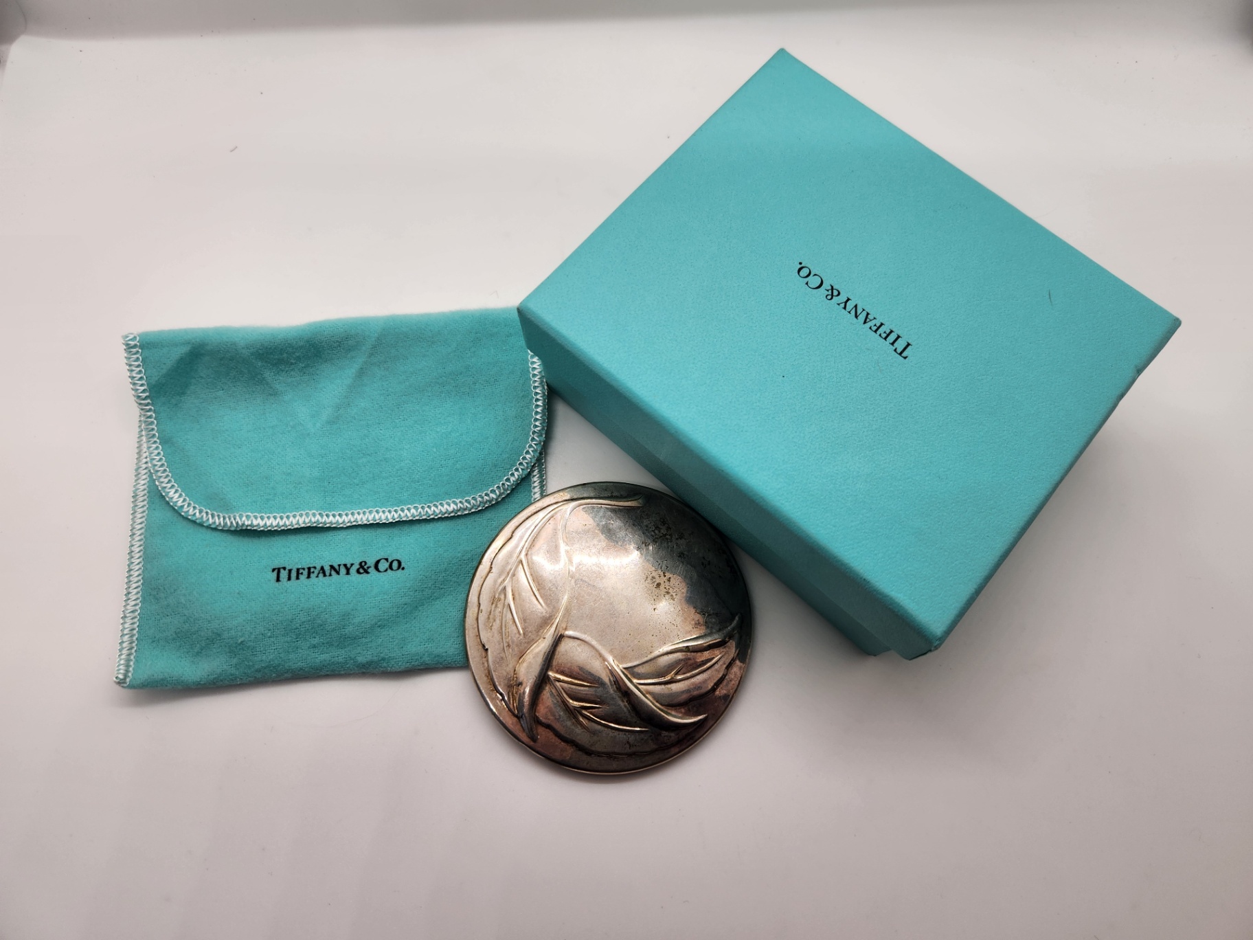 Tiffany & Co. Small Round Sterling Silver Personal Mirror – with original Box and bag - image 2 of 7