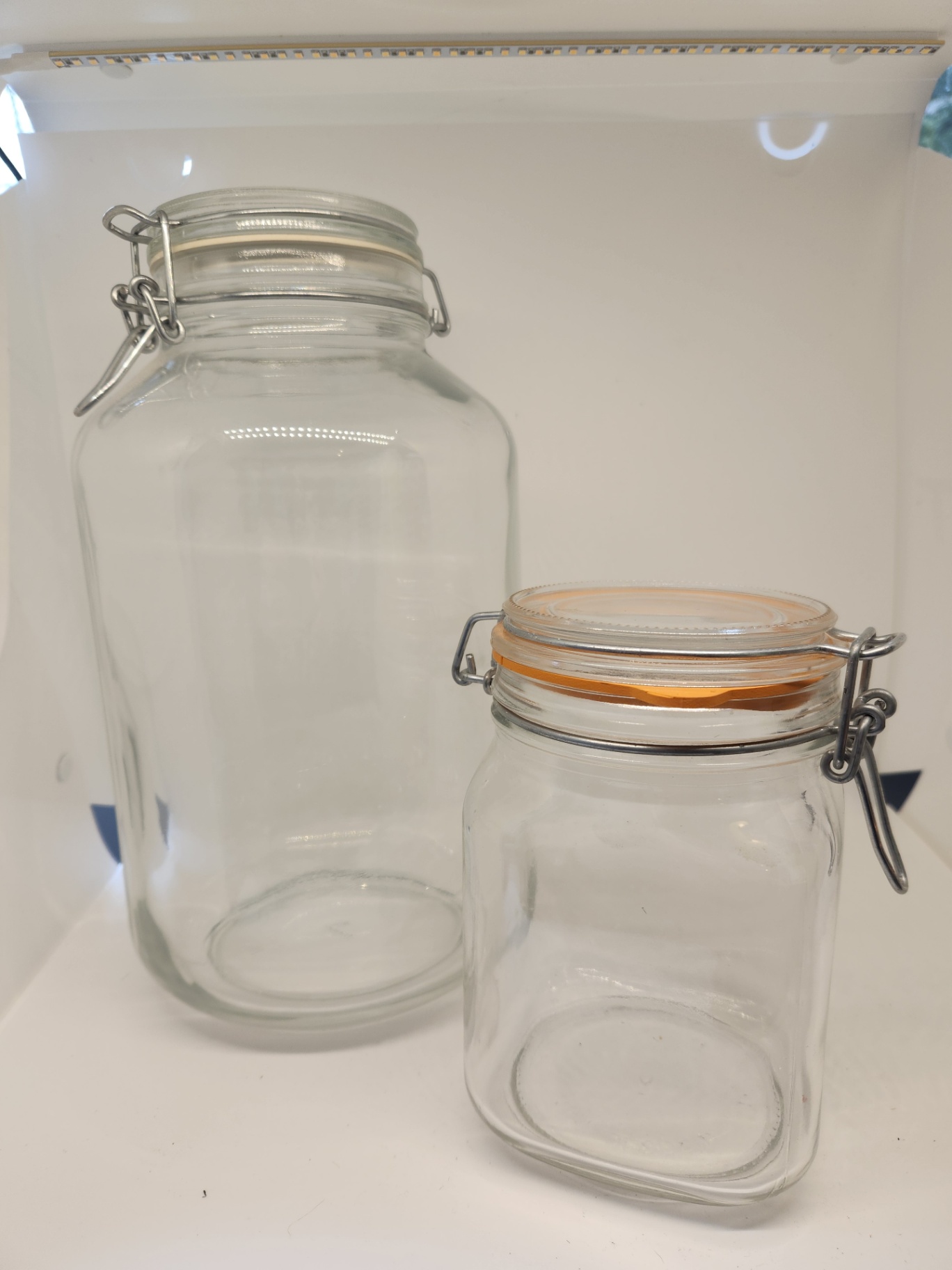 Set of 2 Fido brand Glass Clamp-Lid Canisters (12” & 6”) – Pantry Storage Jars (made in Italy) - image 1 of 5