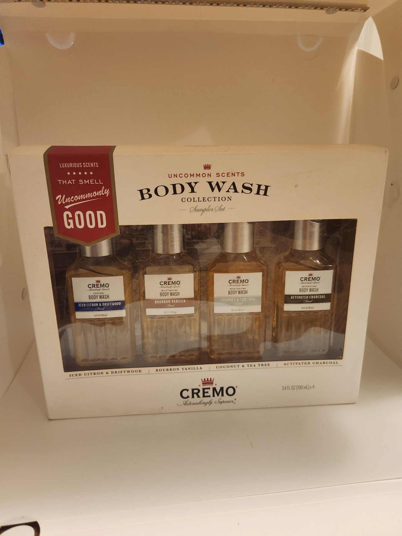 CREMO Uncommon Scents Body Wash Collection – 4-Piece Sampler Set (3.4 oz each) - image 1 of 4