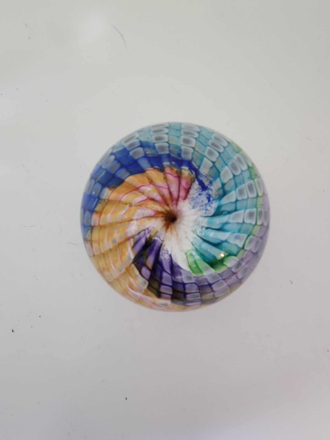 Epiphany Studio April Wagner Art Glass Signed “Rainbow Spiral Vortex” 2003 Paperweight – Signed – Hand Blown Studio Art Glass - image 6 of 6