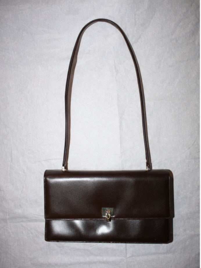 Lambertson Truex Brown Leather Shoulder Bag with Slim Drop Strap - image 1 of 4