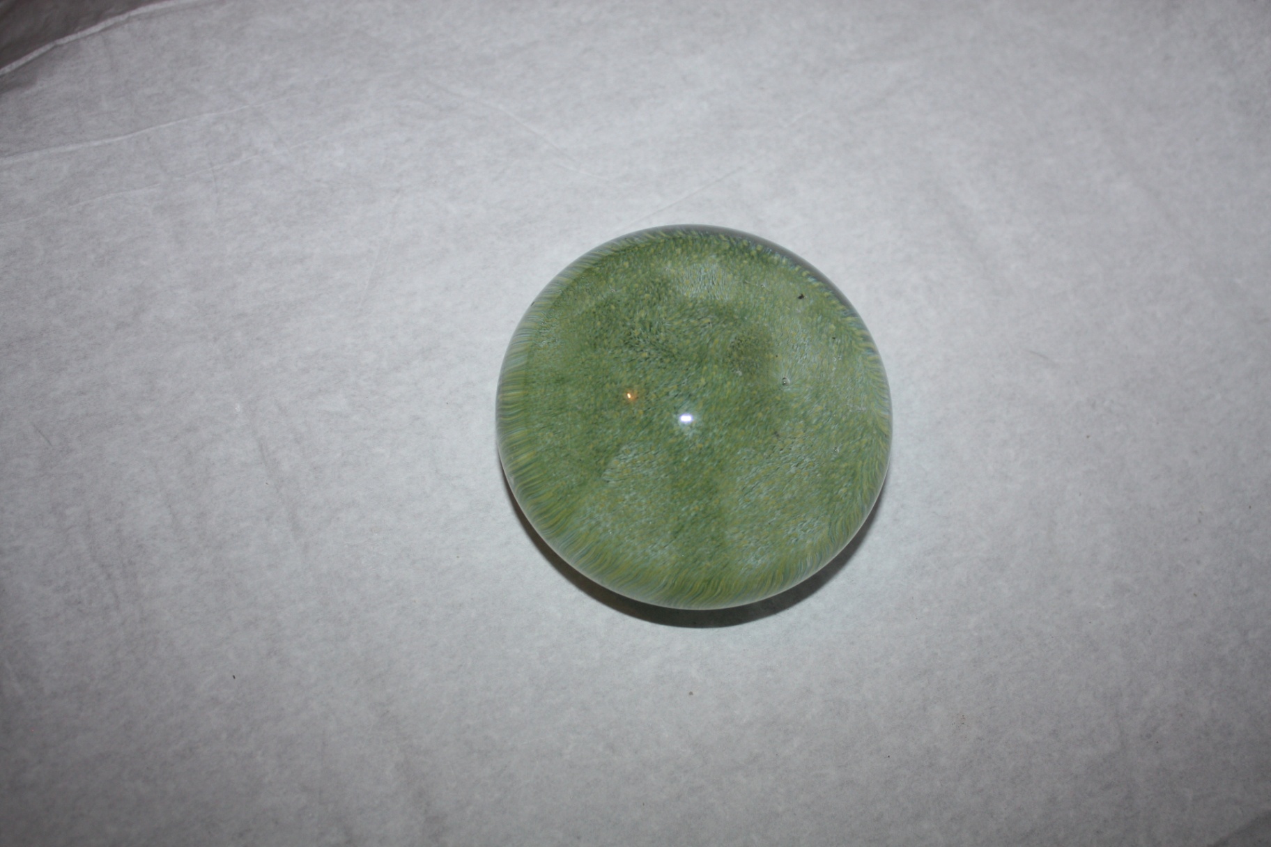 Vintage Vetri MURANO Barovier & Toso Glass Millefiori Art Glass Paperweight Green Yellow Micro Flowers - image 6 of 9